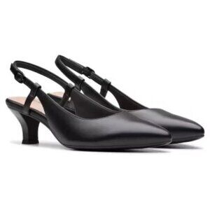 NEW Clarks Womens Kepley Lane Leather Pump sz 5 black